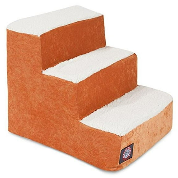 MajesticPet  3 Step Villa Sherpa Pet Stairs, Orange