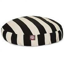 MajesticPet  30 in. Vertical Stripe Round Pet Bed, Black - Small