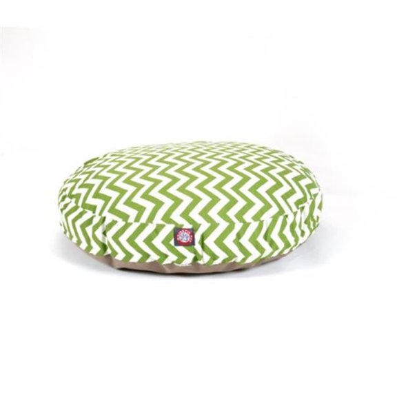 MajesticPet 36 in. Zig Zag Round Pet Bed - Sage - Medium