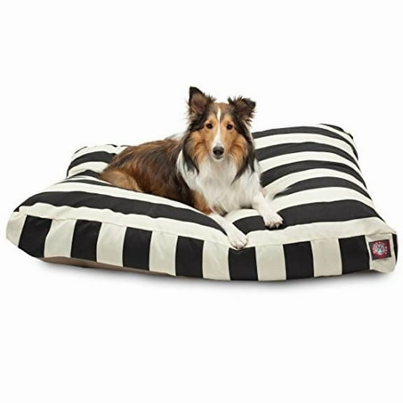 MajesticPet  36 x 44 in. Vertical Stripe Rectangle Pet Bed, Black