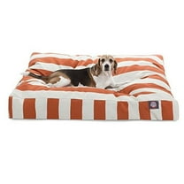 MajesticPet  36 x 44 in. Vertical Stripe Rectangle Pet Bed - Burnt Orange