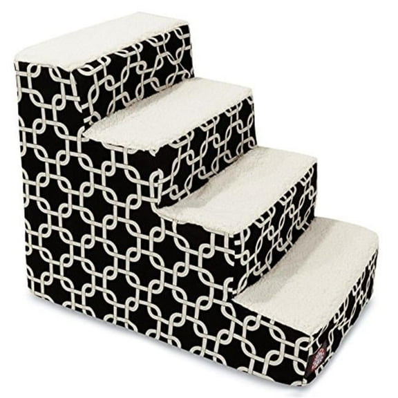 MajesticPet  4 Step Links Sherpa Pet Stairs, Black
