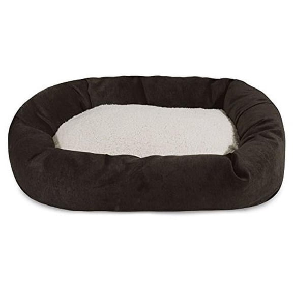 MajesticPet 40 in. Villa Sherpa Donut Pet Bed - Storm