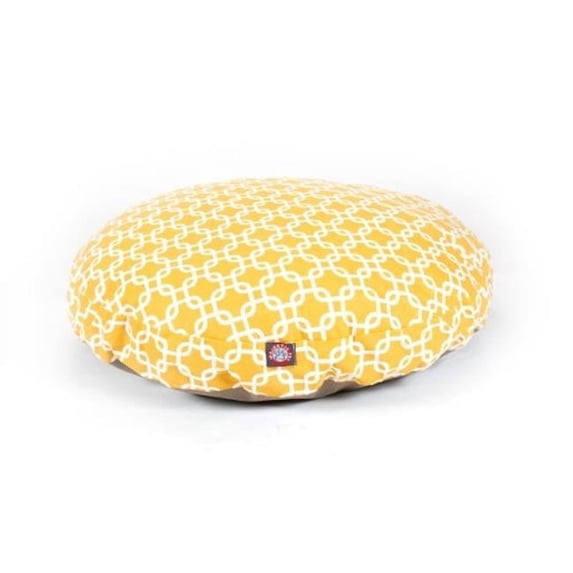 MajesticPet 42 in. Links Round Pet Bed, Yellow - Large