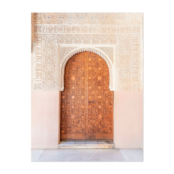 The Majesty of Alhambra, Granada - Granada Andalusia Spain Photography Architecture Geometric Art Deco Mediterranean Pattern Rustic Minimalist Unframed Wall Art Print 18 x 24 inches