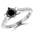 thumbnail image 1 of Majesty Diamonds  1.1 CTW Round Black & White Diamond Engagement Ring in 14K White Gold - Size 5.5, 1 of 1