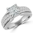 thumbnail image 1 of Majesty Diamonds MD160117-4.25 2.1 CTW High Set Princess Cut Pave Diamond Engagement Ring in 14K White Gold, Size 4.25, 1 of 1