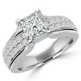 thumbnail image 1 of Majesty Diamonds MD160117-3 2.1 CTW High Set Princess Cut Pave Diamond Engagement Ring in 14K White Gold, Size 3, 1 of 1