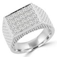 thumbnail image 1 of Majesty Diamonds MD160288-6.75 1.33 CTW Pave Diamond Mens Signet Ring Wedding Band in 18K White Gold, Size 6.75, 1 of 1