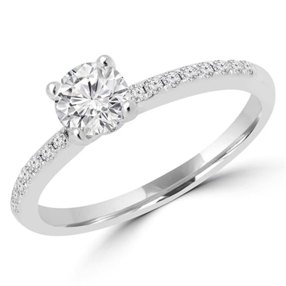 Majesty Diamonds MD160334-4.75 0.75 CTW Round Cut Diamond Multi Stone Engagement Ring in 18K White Gold, Size 4.75