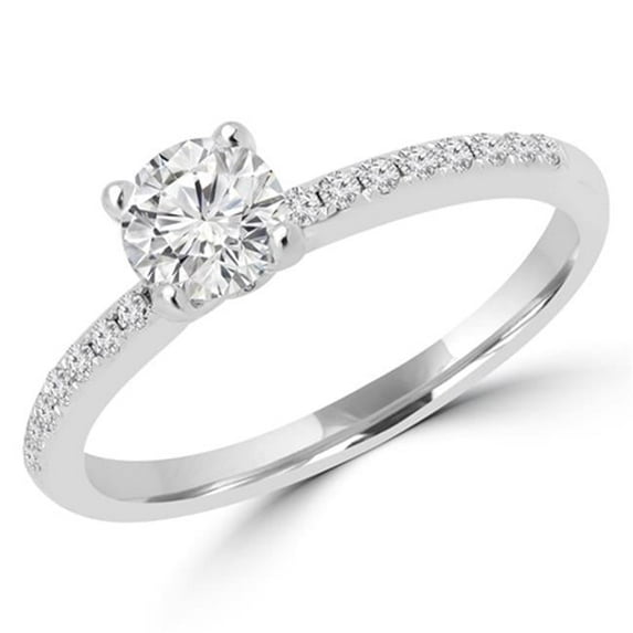 Majesty Diamonds MD160334-7.5 0.75 CTW Round Cut Diamond Multi Stone Engagement Ring in 18K White Gold, Size 7.5