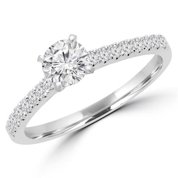Majesty Diamonds MD160335-7 0.75 CTW Round Brilliant Diamond Multi Stone Engagement Ring in 18K White Gold, Size 7