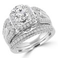 thumbnail image 1 of Majesty Diamonds MD160435-3.5 2.33 CTW Round Diamond High Fashion Halo Engagement Ring & Wedding Band Bridal Set in 14K White Gold - Size 3.5, 1 of 1