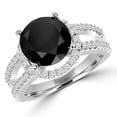 thumbnail image 1 of Majesty Diamonds MD160448-5 5 CTW Round Black & White Diamond Halo Fashion Engagement Ring in 14K White Gold, Size 5, 1 of 1