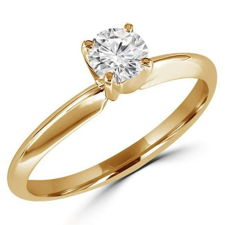 Round diamond solitaire engagement ring 14k walmart online