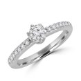 thumbnail image 1 of Majesty Diamonds MD180077-7.25 0.4 CTW Round Diamond Solitaire with Accents Engagement Ring in 14K White Gold - Size 7.25, 1 of 1