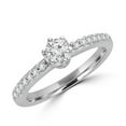 thumbnail image 1 of Majesty Diamonds MD180102-7 0.4 CTW Round Diamond Solitaire with Accents Engagement Ring in 14K White Gold - Size 7, 1 of 1