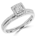 thumbnail image 1 of Majesty Diamonds MD180112-7.5 0.75 CTW Princess Diamond Solitaire with Accents Engagement Ring in 14K White Gold - Size 7.5, 1 of 1