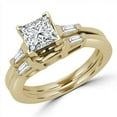 thumbnail image 1 of Majesty Diamonds MD180115-8 1.5 CTW Princess Diamond Three-Stone Engagement Ring in 14K Yellow Gold - Size 8, 1 of 1