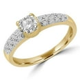 thumbnail image 1 of Majesty Diamonds MD180137-4.75 0.6 CTW Radiant Diamond Solitaire with Accents Engagement Ring in 14K Yellow Gold - Size 4.75, 1 of 1