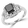 thumbnail image 1 of Majesty Diamonds MD180145-3 2.05 CTW Round Black Diamond Halo Engagement Ring in 14K White Gold - Size 3, 1 of 1