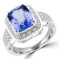 thumbnail image 1 of Majesty Diamonds MD180161-8.25 3.5 CTW Cushion Purple Tanzanite Halo Cocktail Ring in 14K White Gold - Size 8.25, 1 of 1