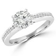 thumbnail image 1 of Majesty Diamonds MD180237-6 0.6 CTW Round Diamond Solitaire with Accents Engagement Ring in 14K White Gold with Channel Set Accents - Size 6, 1 of 1