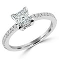 thumbnail image 1 of Majesty Diamonds MD180243-5.5 0.87 CTW Princess Diamond Solitaire with Accents Engagement Ring in 14K White Gold - Size 5.5, 1 of 1