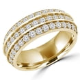 thumbnail image 1 of Majesty Diamonds MD180402-5.25 1.25 CTW Round Diamond Three-Row Semi-Eternity Wedding Band Ring in 14K Yellow Gold - Size 5.25, 1 of 1