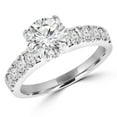 thumbnail image 1 of Majesty Diamonds MD180405-7 0.9 CTW Round Diamond Solitaire with Accents Engagement Ring in 14K White Gold - Size 7, 1 of 1