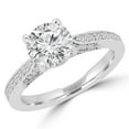 thumbnail image 1 of Majesty Diamonds MD180415-7.5 1.2 CTW Round Diamond Solitaire with Accents Engagement Ring in 14K White Gold - Size 7.5, 1 of 1