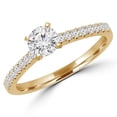 thumbnail image 1 of Majesty Diamonds MD180449-7.5 0.75 CTW Round Diamond Solitaire with Accents Engagement Ring in 14K Yellow Gold - Size 7.5, 1 of 1