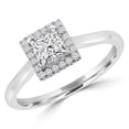 thumbnail image 1 of Majesty Diamonds MD180476-8.75 0.62 CTW Princess Diamond Promise V-Prong Halo Engagement Ring in 14K White Gold - Size 8.75, 1 of 1