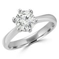 thumbnail image 1 of Majesty Diamonds MD180516-7.75 0.6 CT Round Diamond Solitaire Engagement Ring in 14K White Gold - Size 7.75, 1 of 1