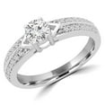 thumbnail image 1 of Majesty Diamonds MD180577-6 0.62 CTW Round Diamond Solitaire with Accents Engagement Ring in 14K White Gold - Size 6, 1 of 1