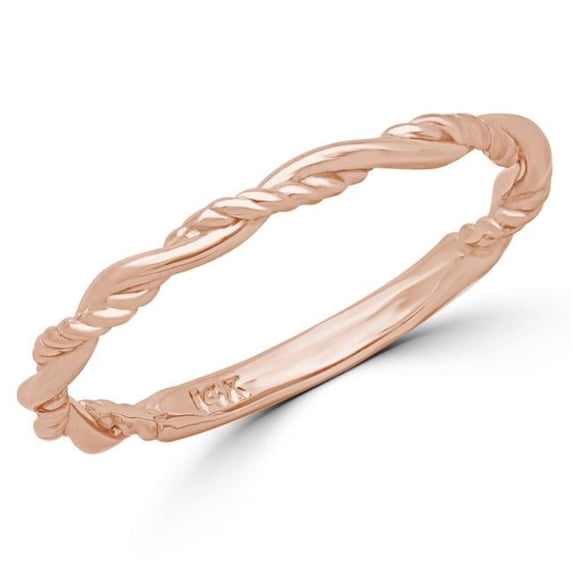 Majesty Diamonds MD180600-4.75 Classic Wedding Band Ring in 14K Rose Gold - Size 4.75