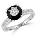 thumbnail image 1 of Majesty Diamonds MD180610-3.25 1.1 CTW Round Black Diamond Double Prong Simion Solitaire with Accents Engagement Ring in 14K White Gold - Size 3.25, 1 of 1