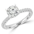 thumbnail image 1 of Majesty Diamonds MD190008-7.75 2.1 CTW Round Diamond Solitaire with Accents Engagement Ring in 14K White Gold - Size 7.75, 1 of 1