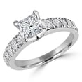 thumbnail image 1 of Majesty Diamonds MD190012-5 1.87 CTW Princess Diamond Solitaire with Accents Engagement Ring in 14K White Gold - Size 5, 1 of 1