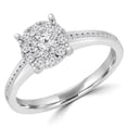 thumbnail image 1 of Majesty Diamonds MD190102-4 0.4 CTW Round Diamond Halo Engagement Ring in 14K White Gold Channel Set Accents - Size 4, 1 of 1