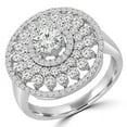 thumbnail image 1 of Majesty Diamonds MD190104-3.5 1.3 CTW Round Diamond Quadruple Halo Engagement Ring in 14K White Gold - Size 3.5, 1 of 1