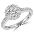 thumbnail image 1 of Majesty Diamonds MD190120-P 0.9 CTW Round Diamond Halo Engagement Ring in 14K White Gold, 1 of 1