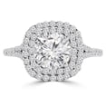 thumbnail image 1 of Majesty Diamonds MD190212-7.5 1.25 CTW Round Diamond Double Cushion Halo Engagement Ring in 14K White Gold with Accents - Size 7.5, 1 of 1