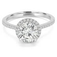 thumbnail image 1 of Majesty Diamonds MD190224-3.75 0.6 CTW Round Diamond Round Halo Engagement Ring in 14K White Gold - Size 3.75, 1 of 1
