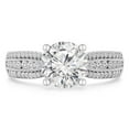 thumbnail image 1 of Majesty Diamonds MD190266-5 3.1 CTW Round Diamond Three-Row Taperred Solitaire with Accents Engagement Ring in 18K White Gold - Size 5, 1 of 1
