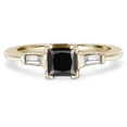 thumbnail image 1 of Majesty Diamonds MD190392-3 1.5 CTW Round Black Diamond Three-Stone Engagement Ring in 14K Yellow Gold - Size 3, 1 of 1