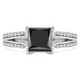 thumbnail image 1 of Majesty Diamonds MD190428-6.5 1.67 CTW Princess Black Diamond Split-Shank Engagement Ring in 14K White Gold - Size 6.5, 1 of 1