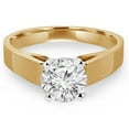 thumbnail image 1 of Majesty Diamonds MD190485-9 0.38 CT Round Diamond Cathedral Solitaire Engagement Ring in 14K Yellow Gold - Size 9, 1 of 1