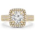 thumbnail image 1 of Majesty Diamonds MD190542-3.5 2 CTW Round Diamond Double Cushion Halo Engagement Ring in 14K Yellow Gold - Size 3.5, 1 of 1