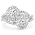 thumbnail image 1 of Majesty Diamonds MD190544-4.5 1.6 CTW Round Diamond Two-Stone Split-shank Halo Engagement Ring in 18K White Gold - Size 4.5, 1 of 1